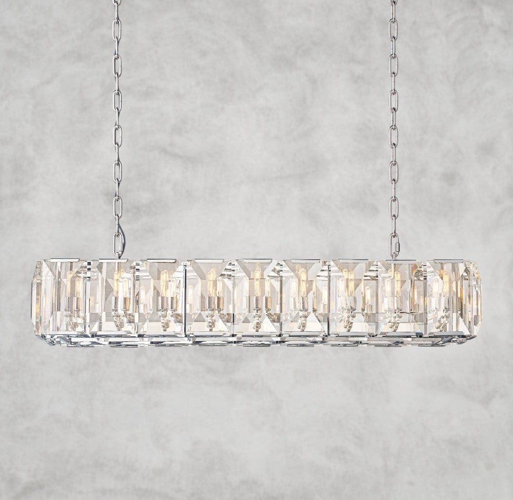 62" / Nickle Harlow Crystal Rectangular Chandelier 42", 54", 62", 74"