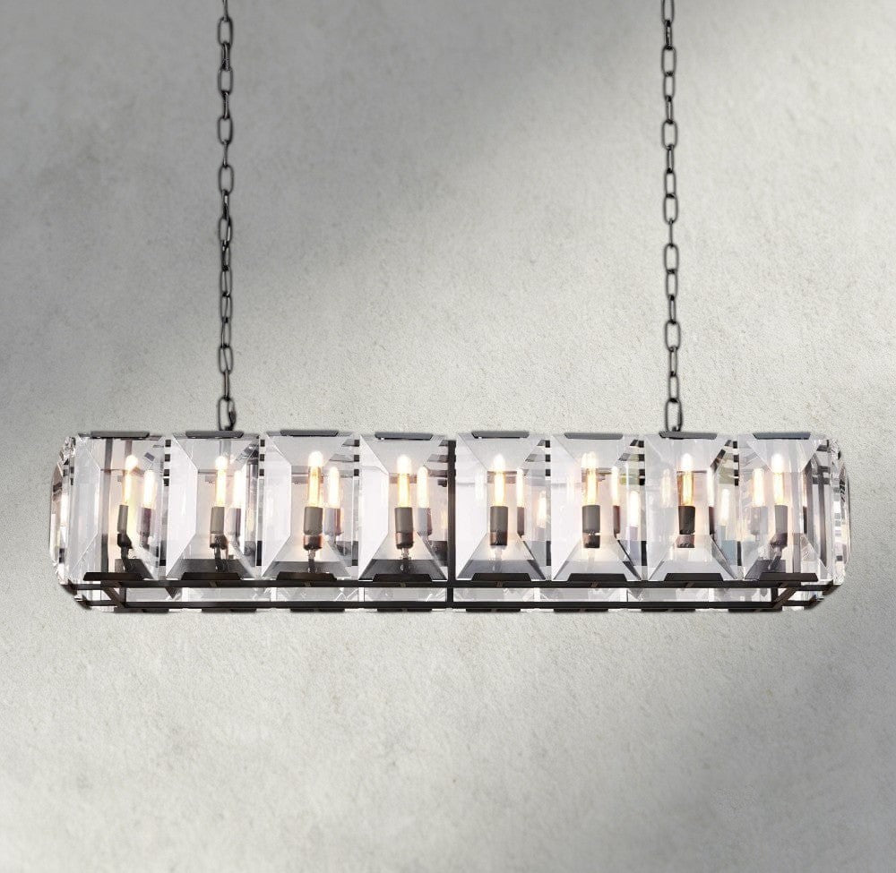 54" / Bronze Harlow Crystal Rectangular Chandelier 42", 54", 62", 74"