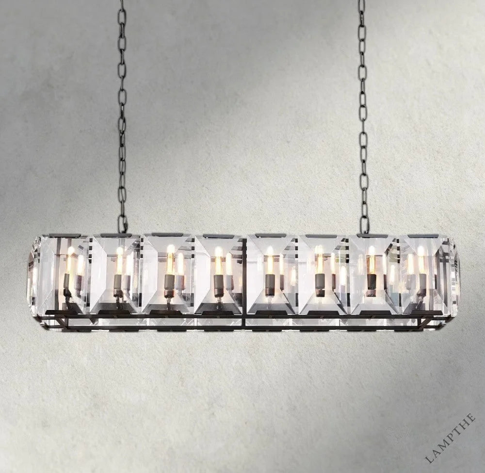 54" / Bronze Harlow Crystal Rectangular Chandelier 42", 54", 62", 74"