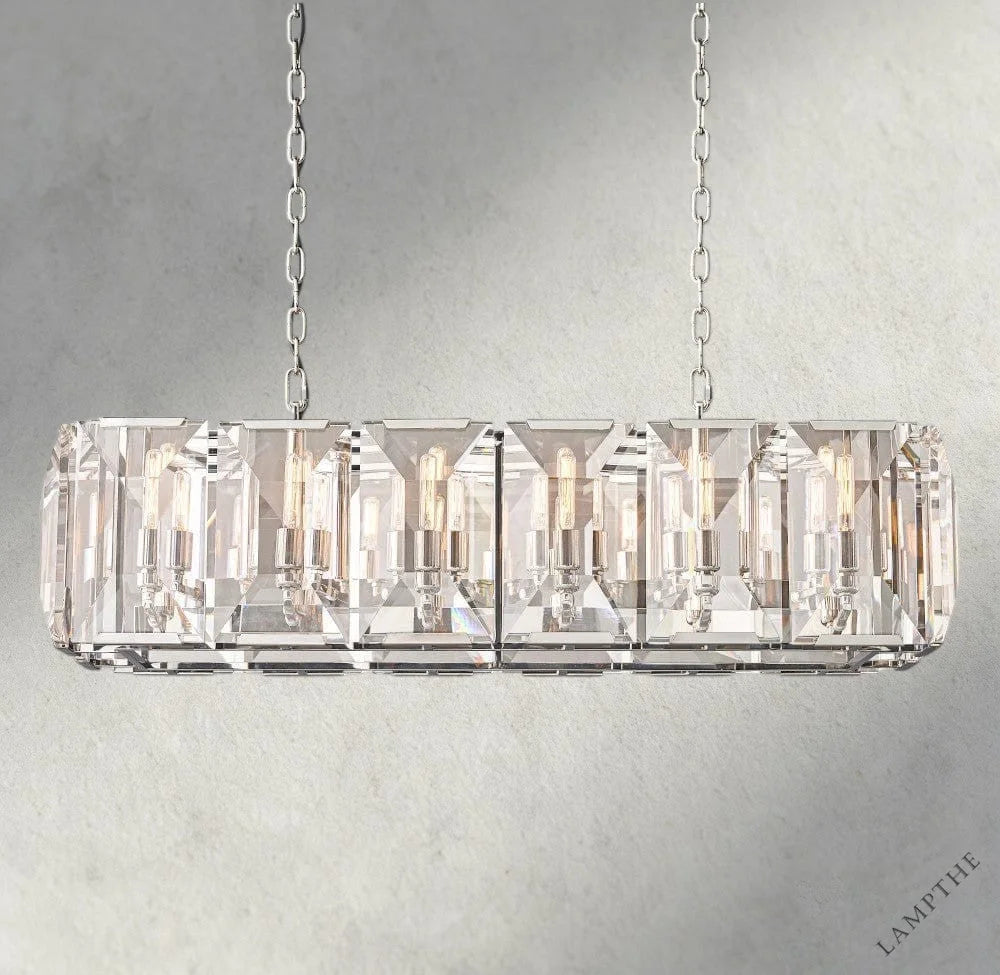 42" / Nickle Harlow Crystal Rectangular Chandelier 42", 54", 62", 74"