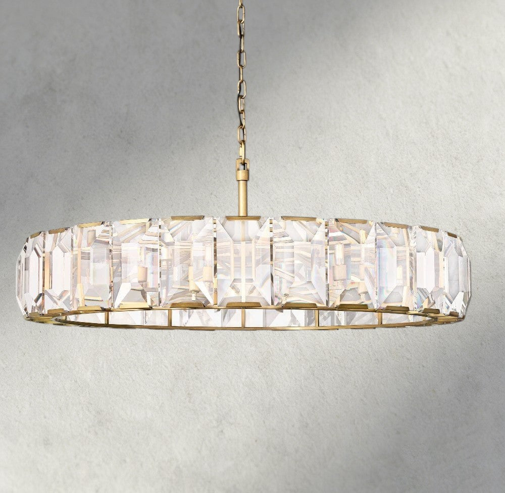 60" / Brass Harlow Crystal Round Chandelier 19", 31", 43", 60"