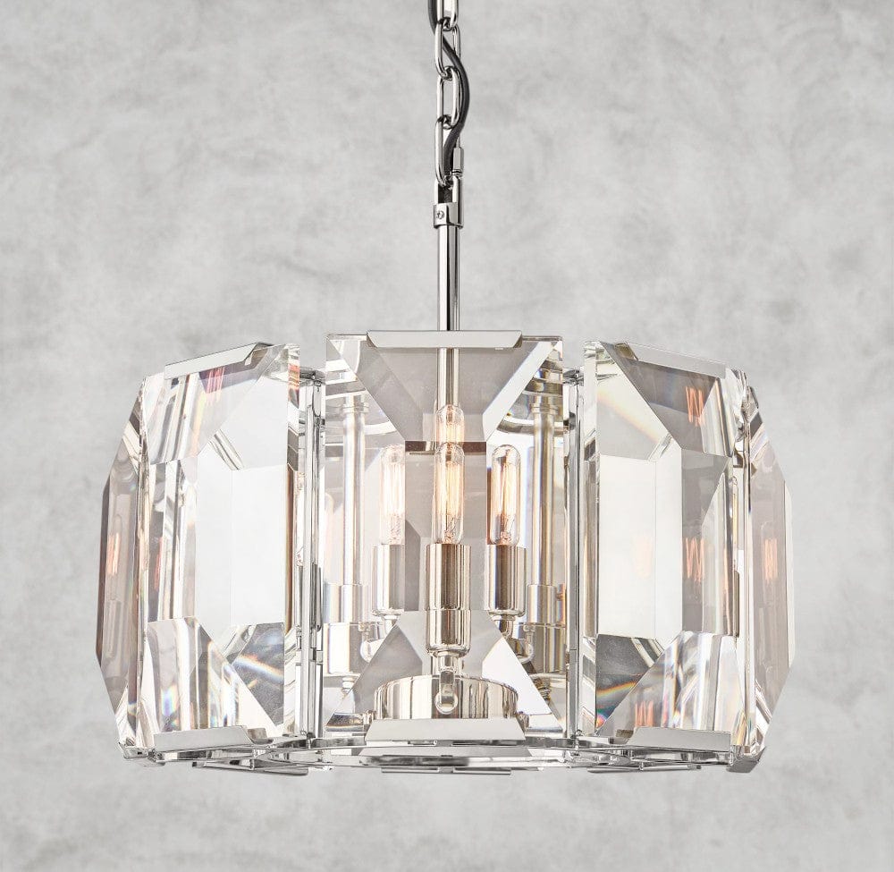 19" / Nickle Harlow Crystal Round Chandelier 19", 31", 43", 60"