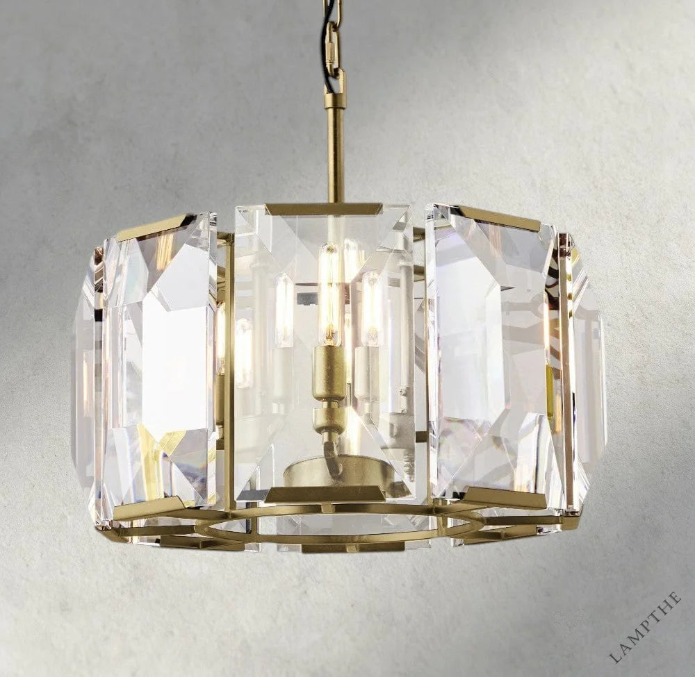 19" / Brass Harlow Crystal Round Chandelier 19", 31", 43", 60"