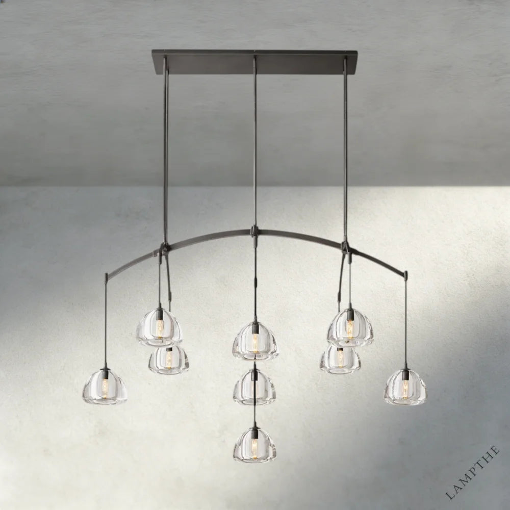 54" / Bronze Hemisphere Linear Chandelier 54", 72"