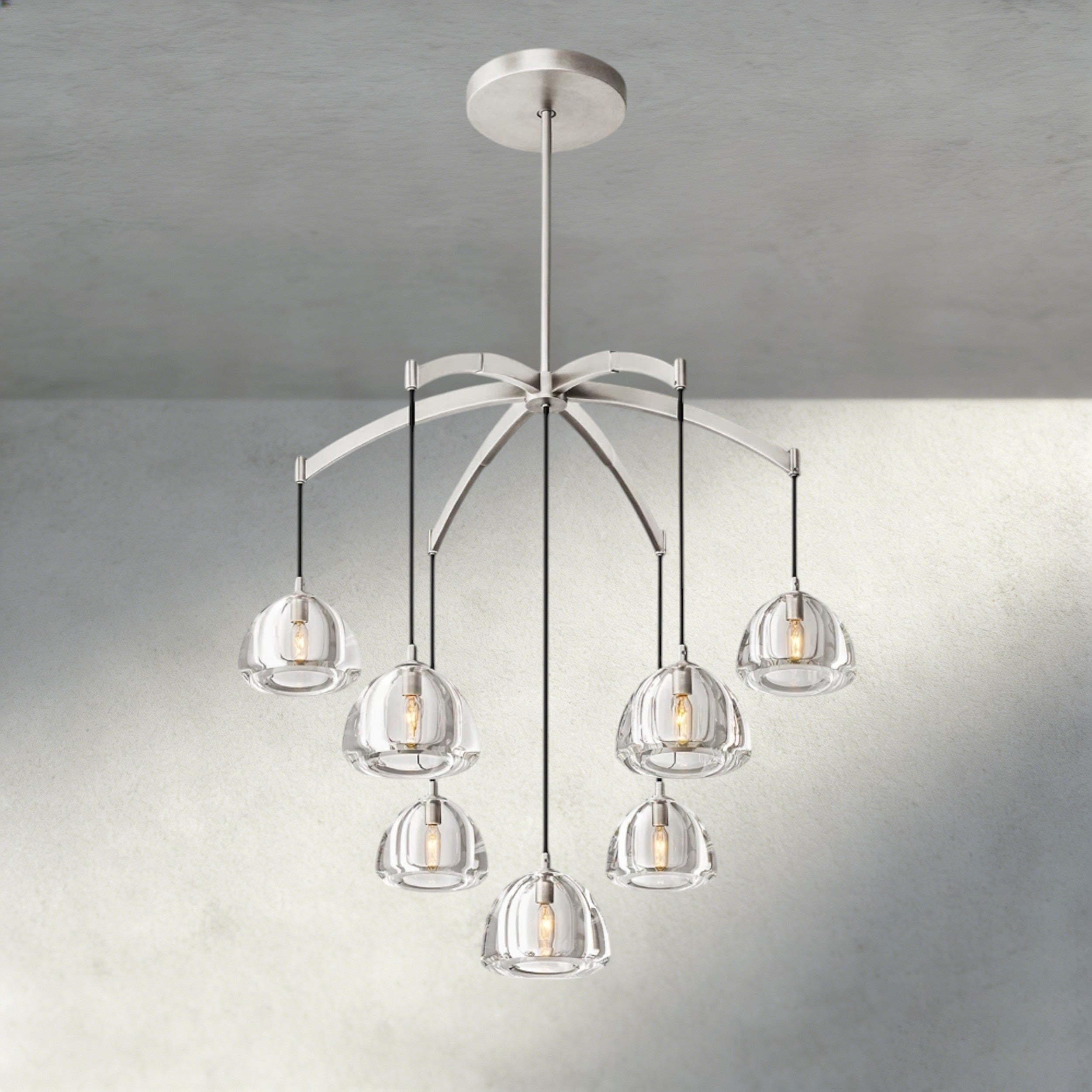 36" / Nickle Hemisphere Round Chandelier 36", 48", 60"