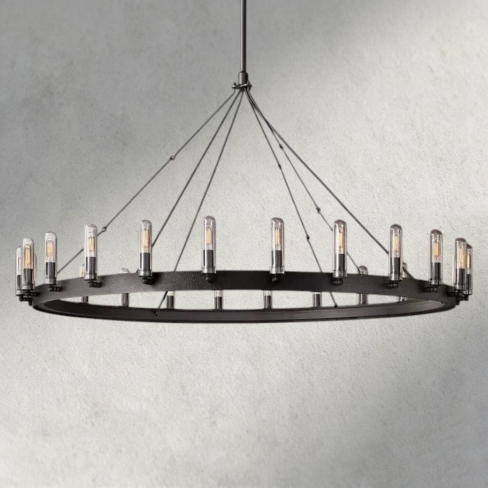 Camino Round Outdoor Chandelier 39“D 51"D