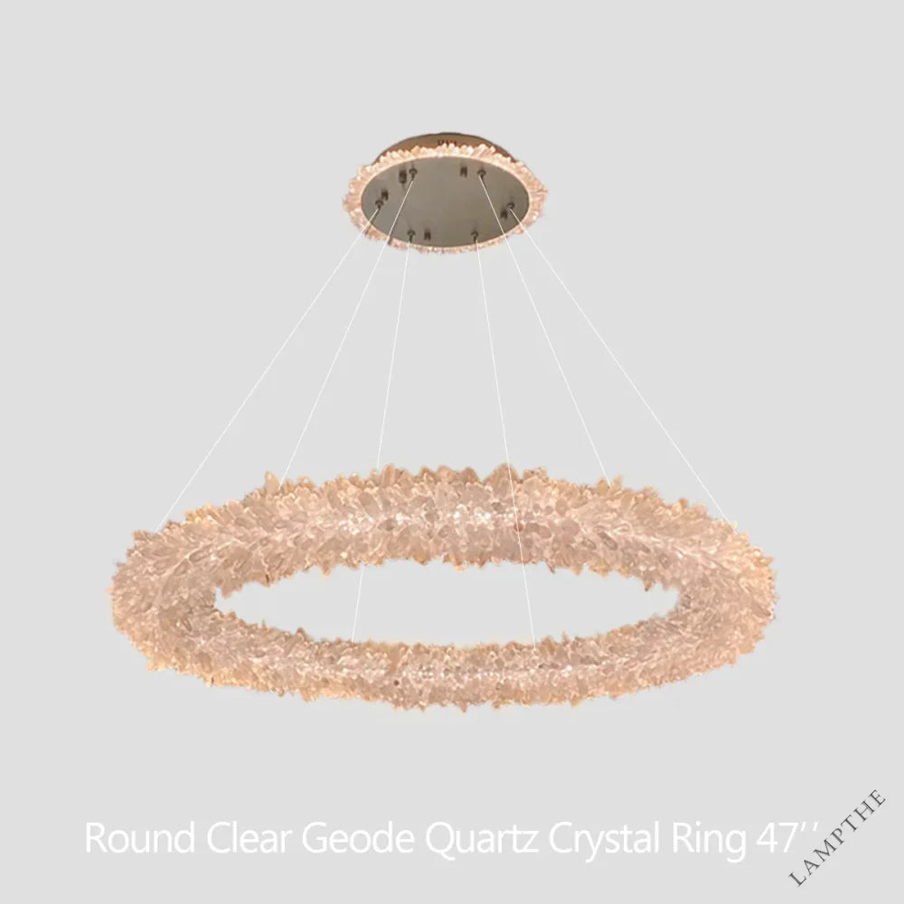 Kandice Round Rock Crystal Chandelier 24", 32", 40", 47"