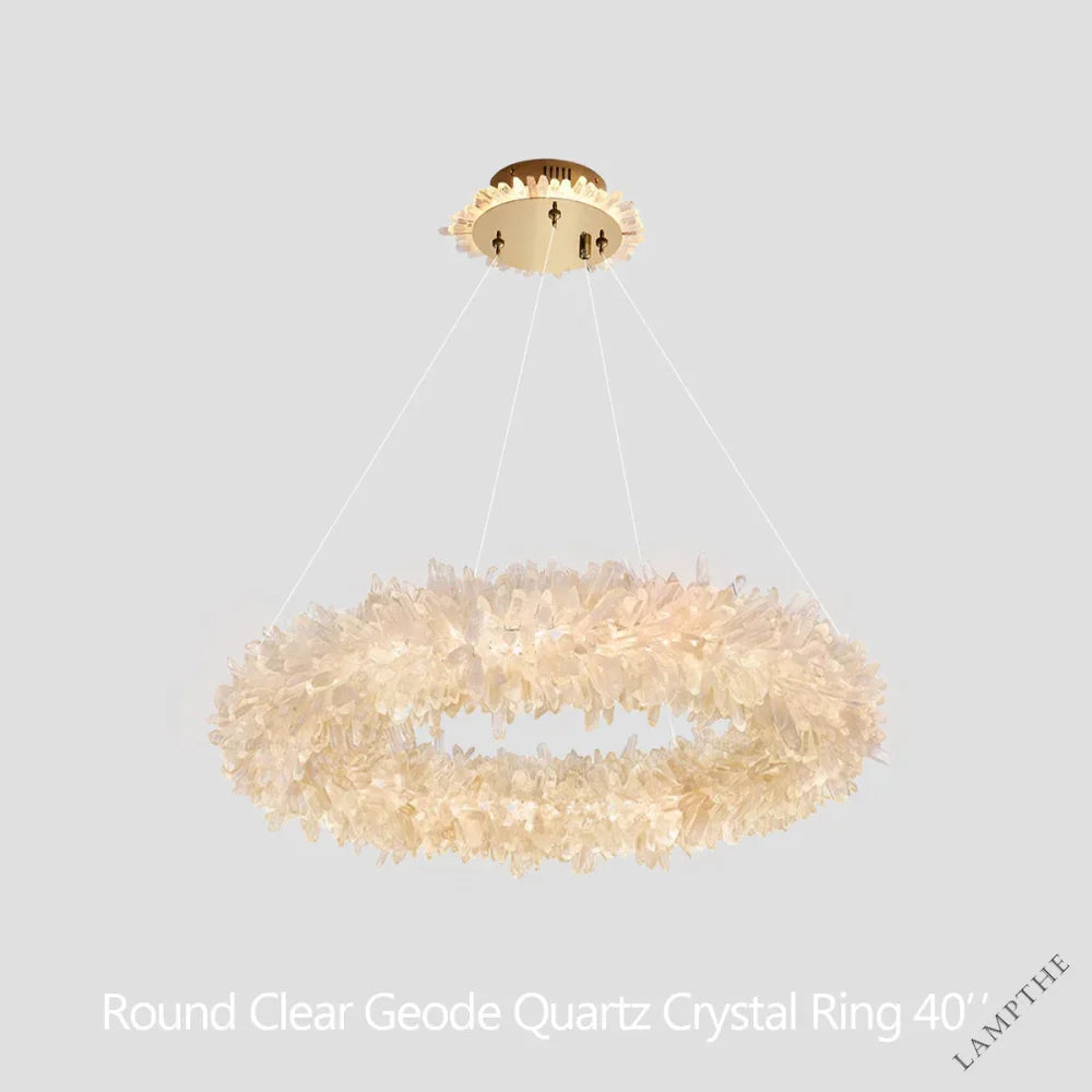 Kandice Round Rock Crystal Chandelier 24", 32", 40", 47"