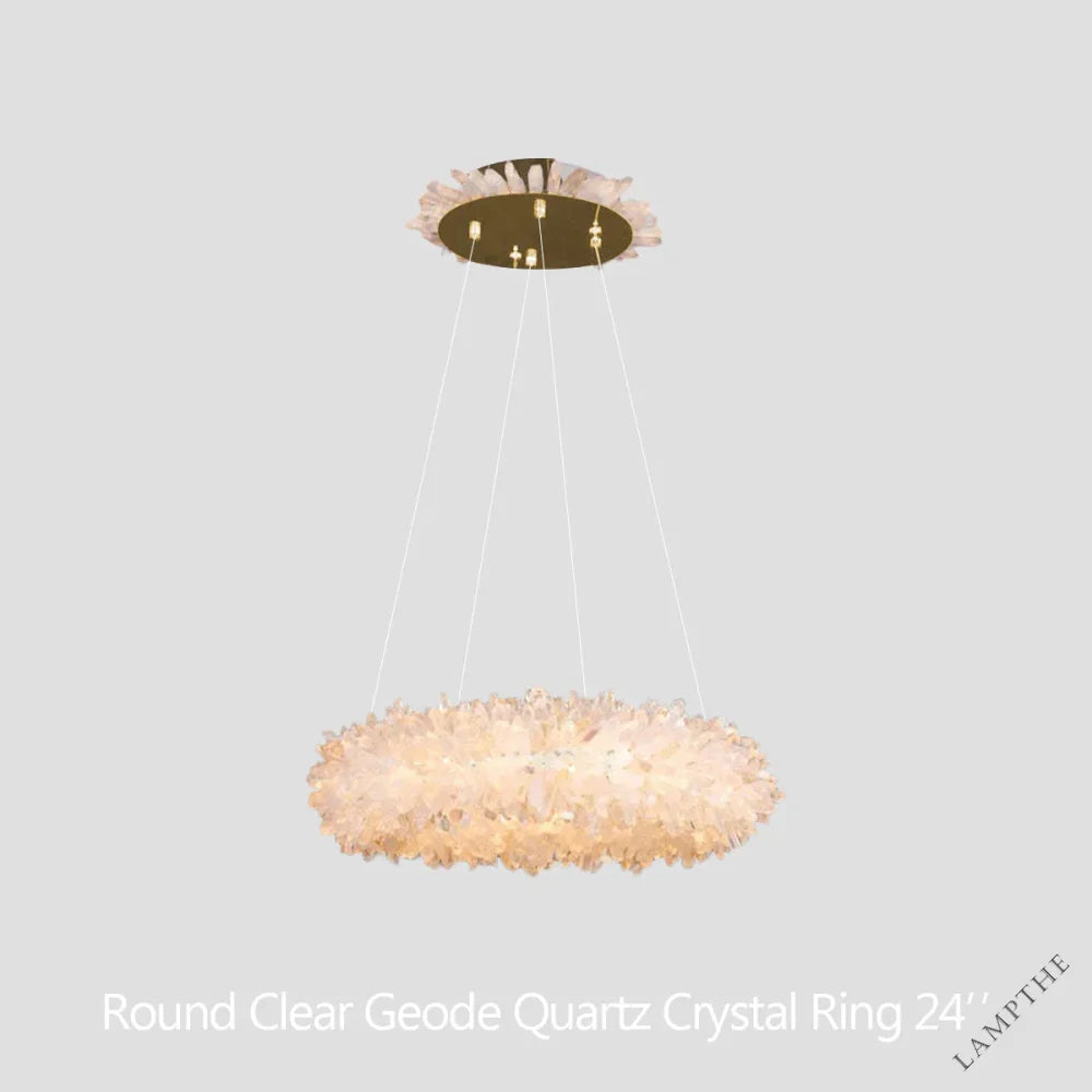 Kandice Round Rock Crystal Chandelier 24", 32", 40", 47"