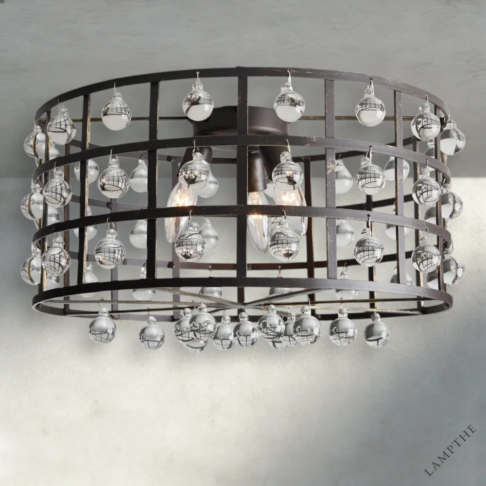 La Cage Flush Mount in Bronze