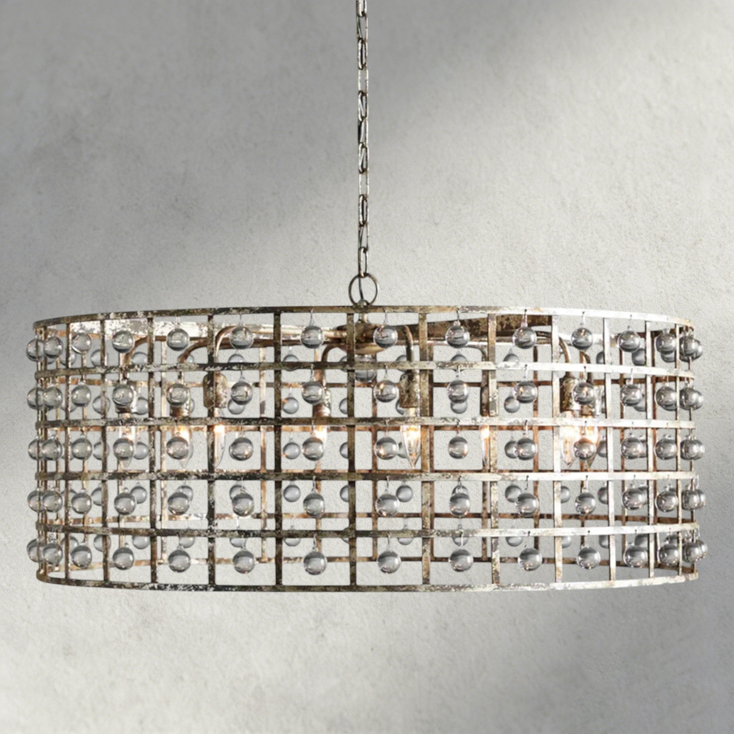 8" / Silver La Cage Round Chandelier 6", 8", 12"