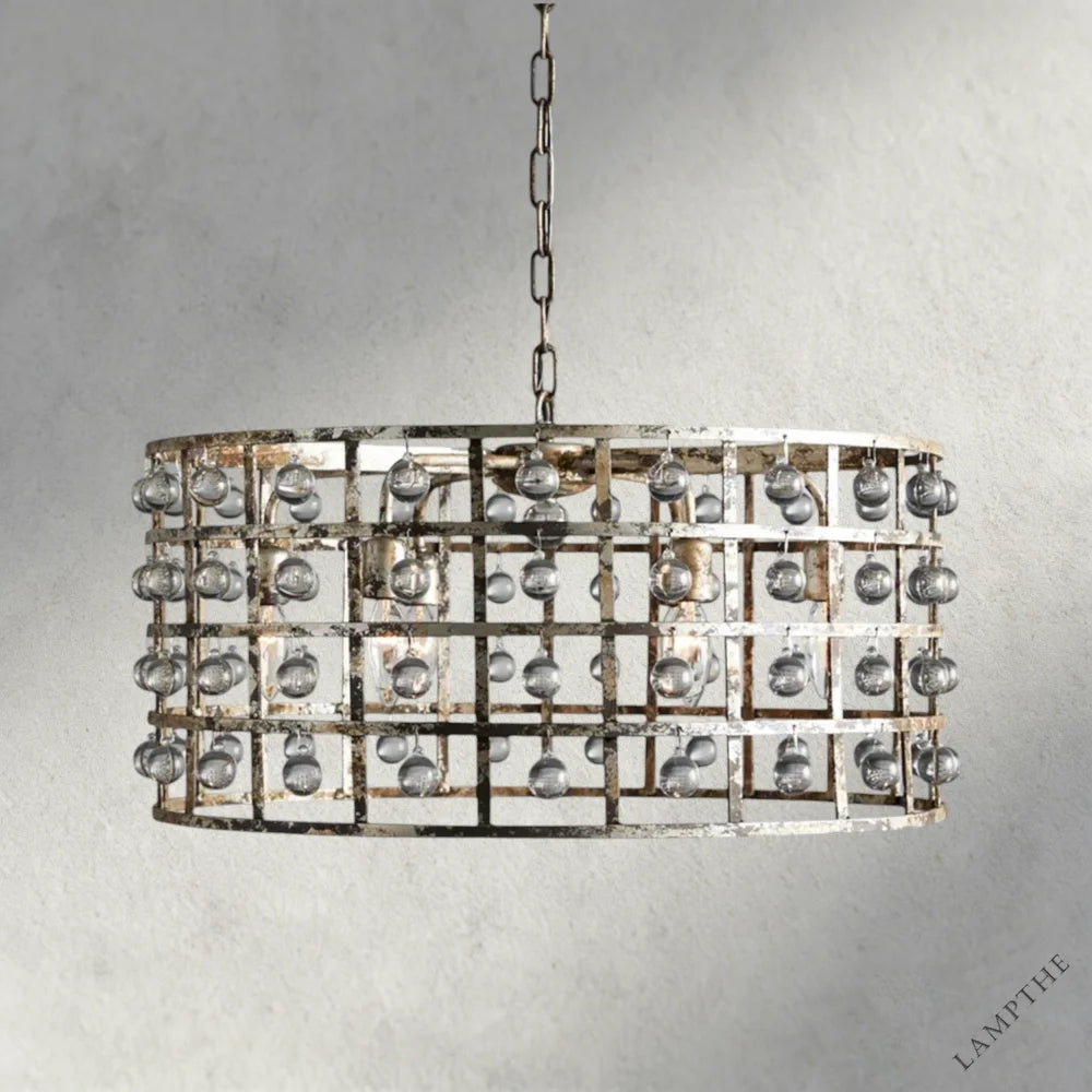 6" / Silver La Cage Round Chandelier 6", 8", 12"