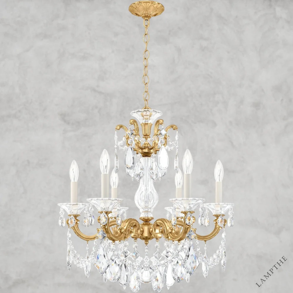 Heirloom Gold / Clear Heritage Crystal La Scala Chandelier 23"