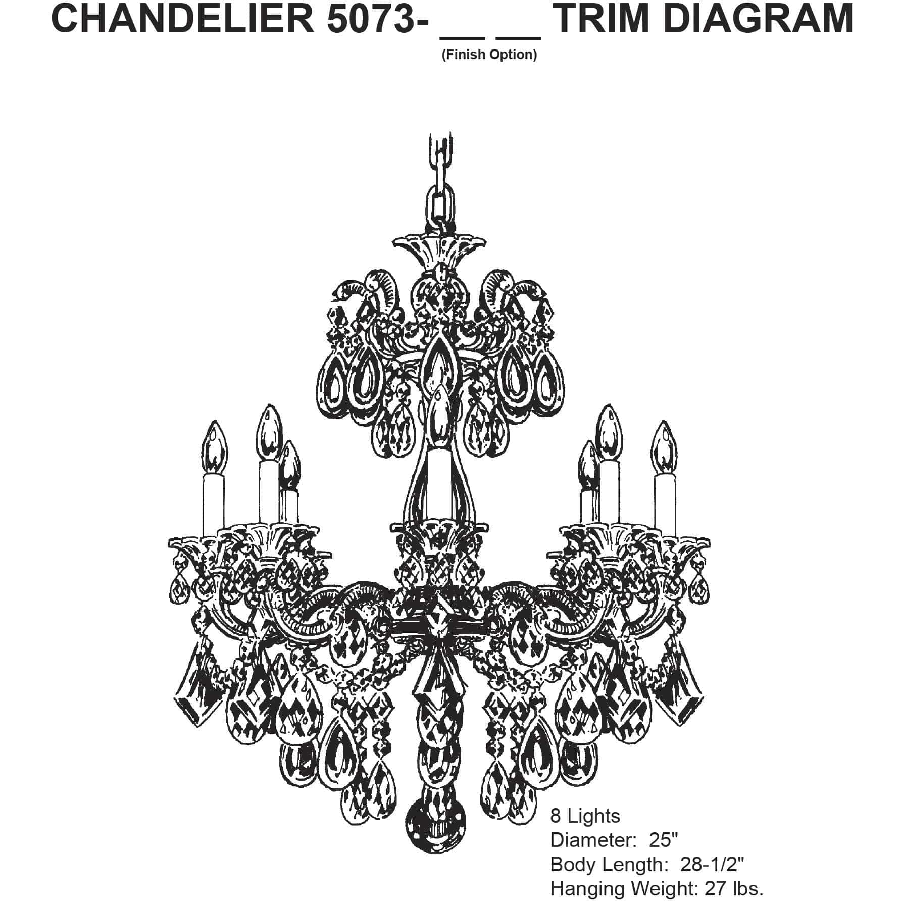 La Scala Chandelier 25"