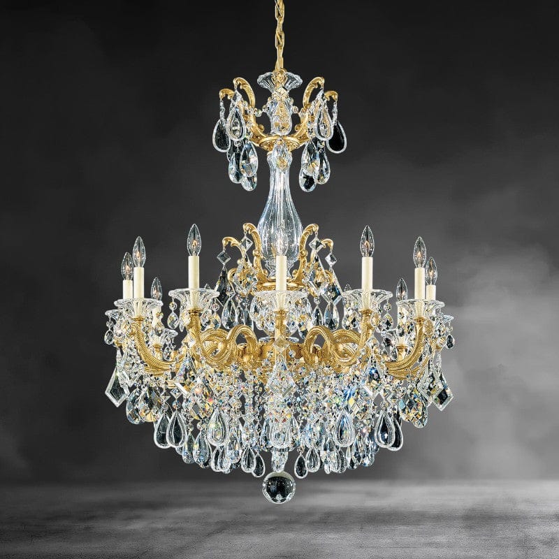 Heirloom Gold / Clear Heritage Crystal La Scala Chandelier 33"