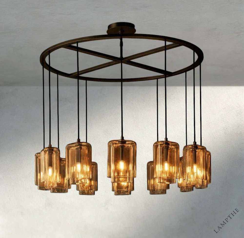 Lacour Amber Glass Round Chandelier