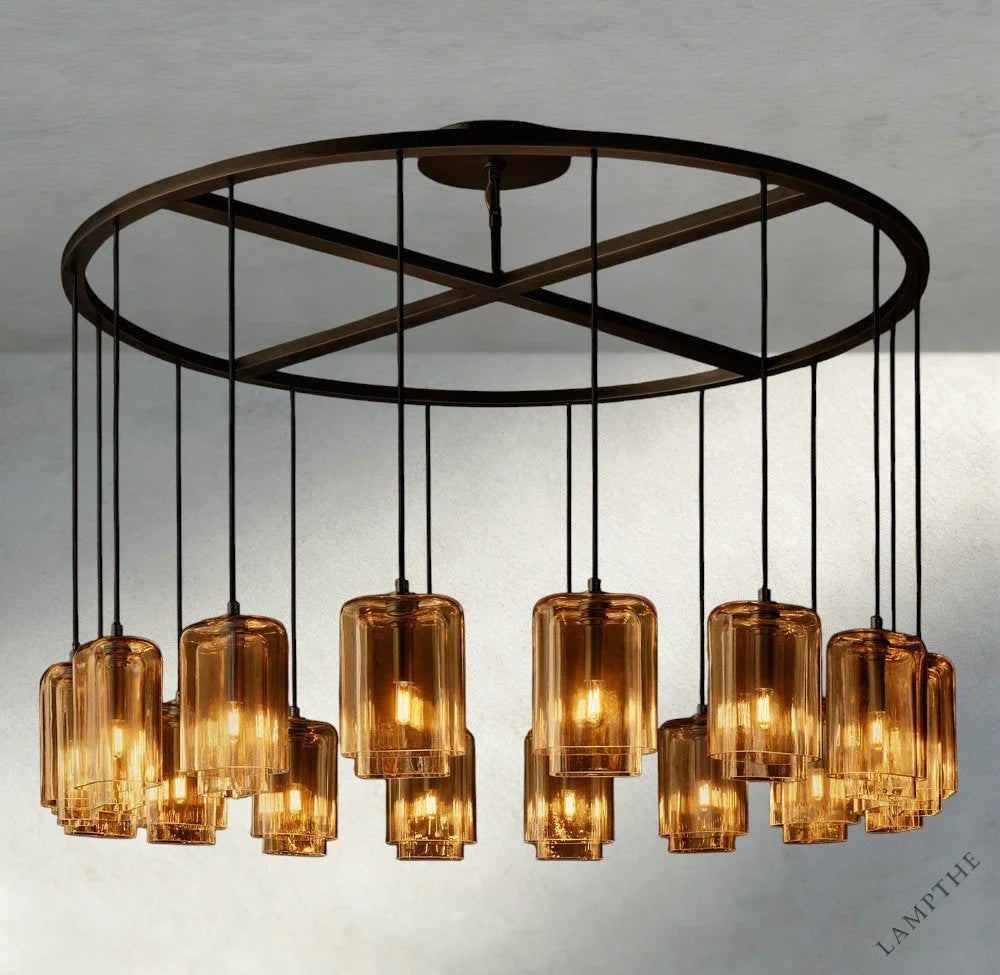 Lacour Amber Glass Round Chandelier