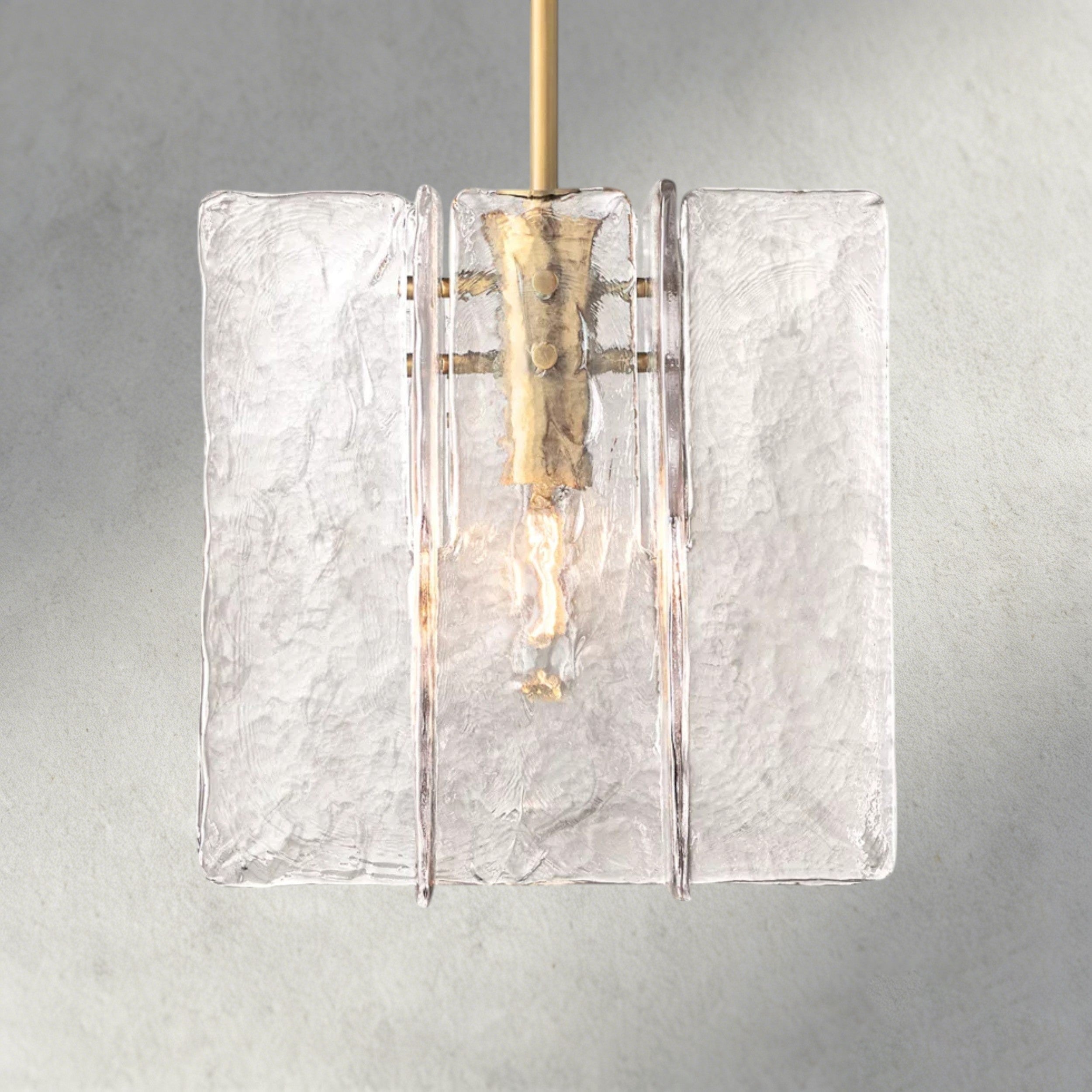 Brass Lattice Clear Glass Pendant