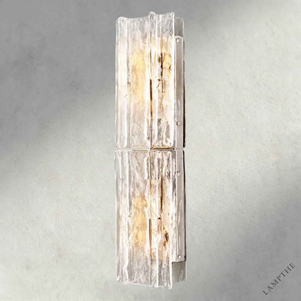 30" / Nickle Lattice Clear Glass Sconce 15", 30"
