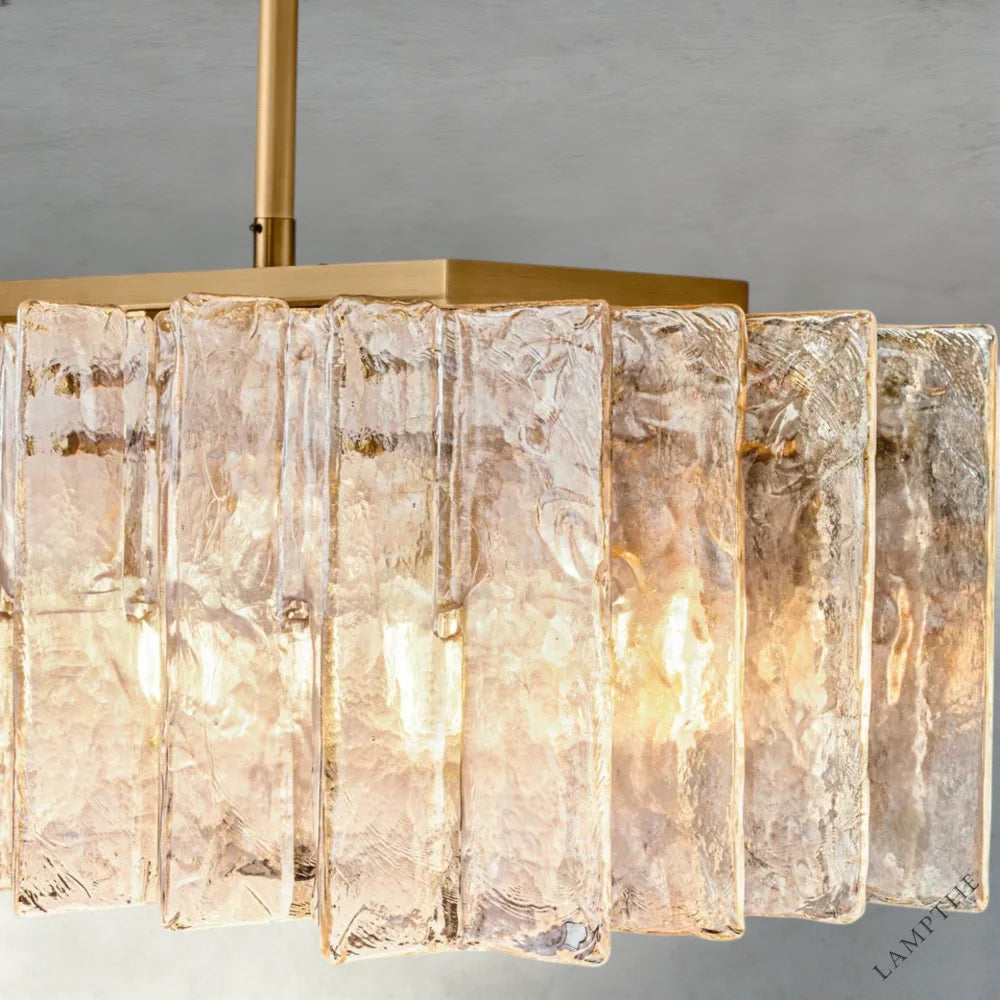 Lattice Smoke Glass Linear Chandelier 49", 67"