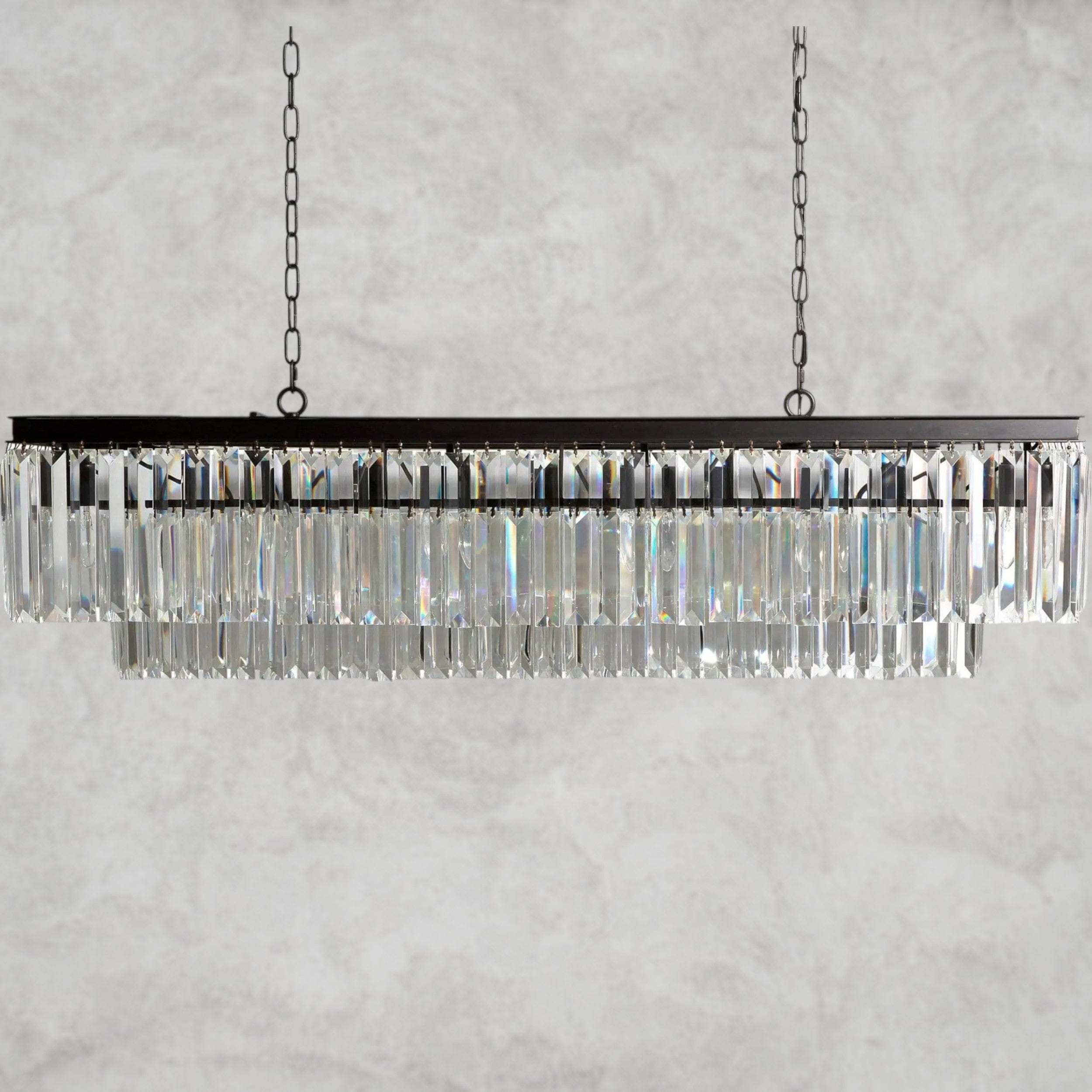 Bronze Leyland Tiered Rectangular Chandelier