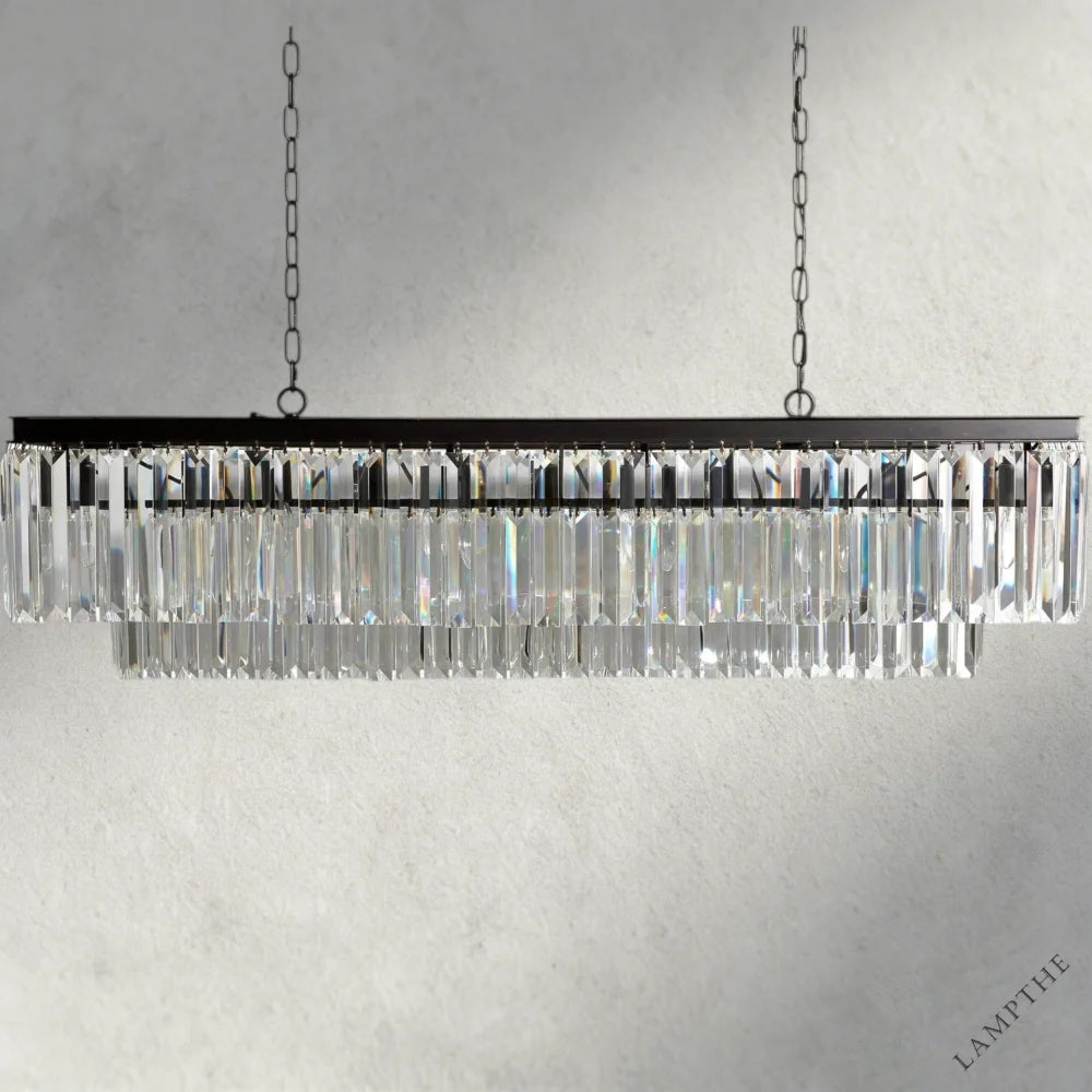 Bronze Leyland Tiered Rectangular Chandelier