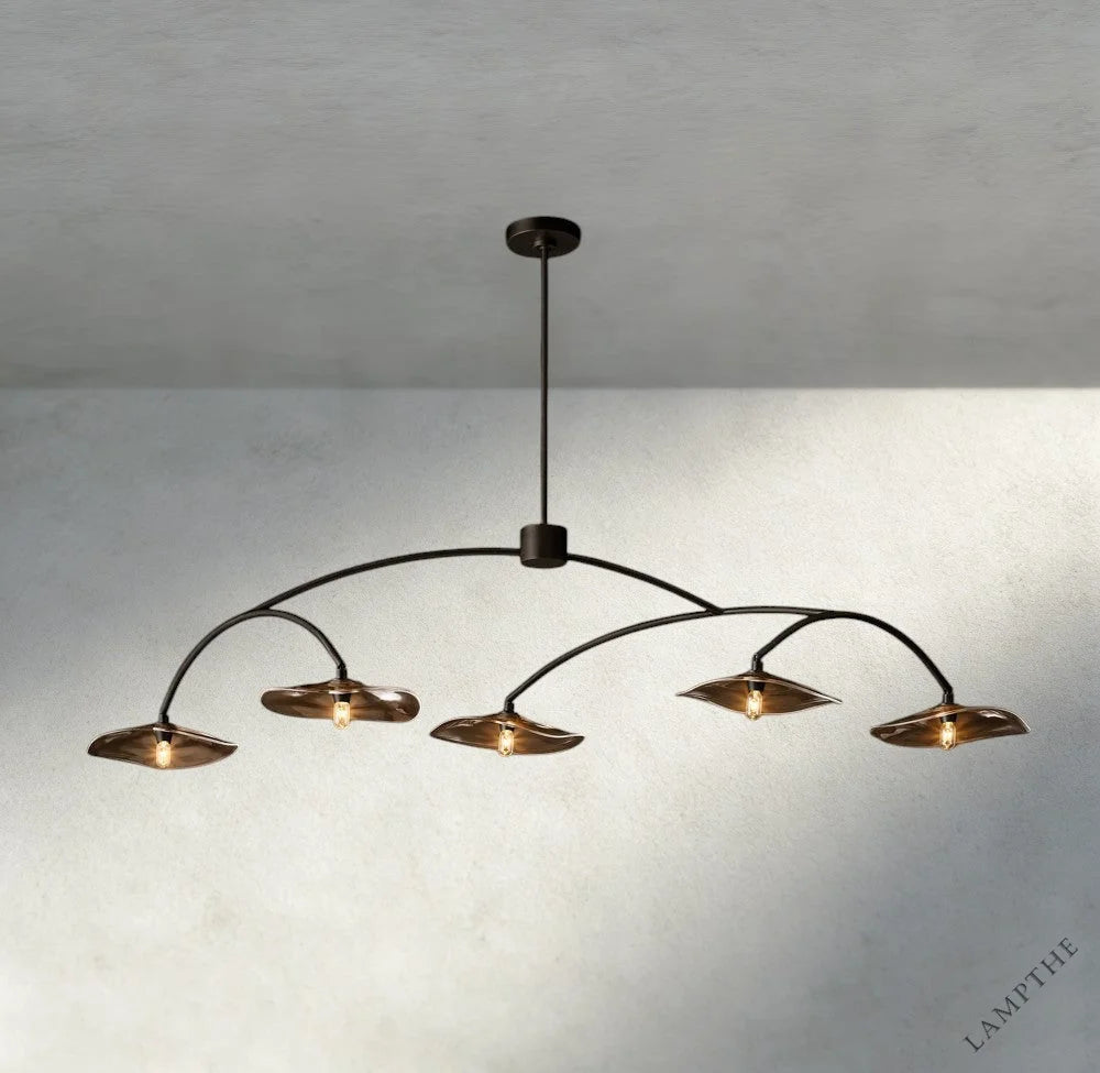 Lily Smoke Glass Linear Chandelier