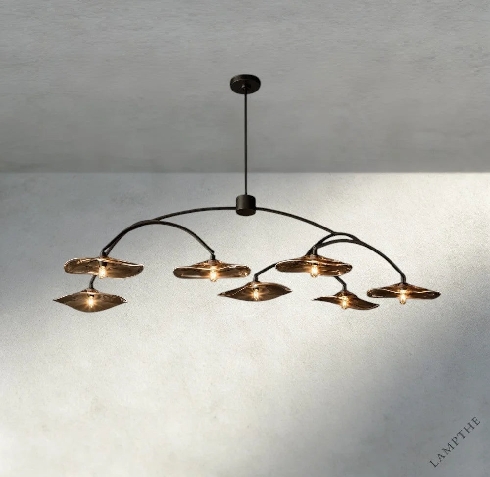 Lily Smoke Glass Round Chandelier