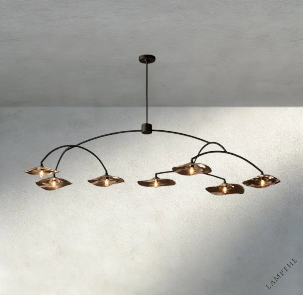 Lily Smoke Glass Round Chandelier