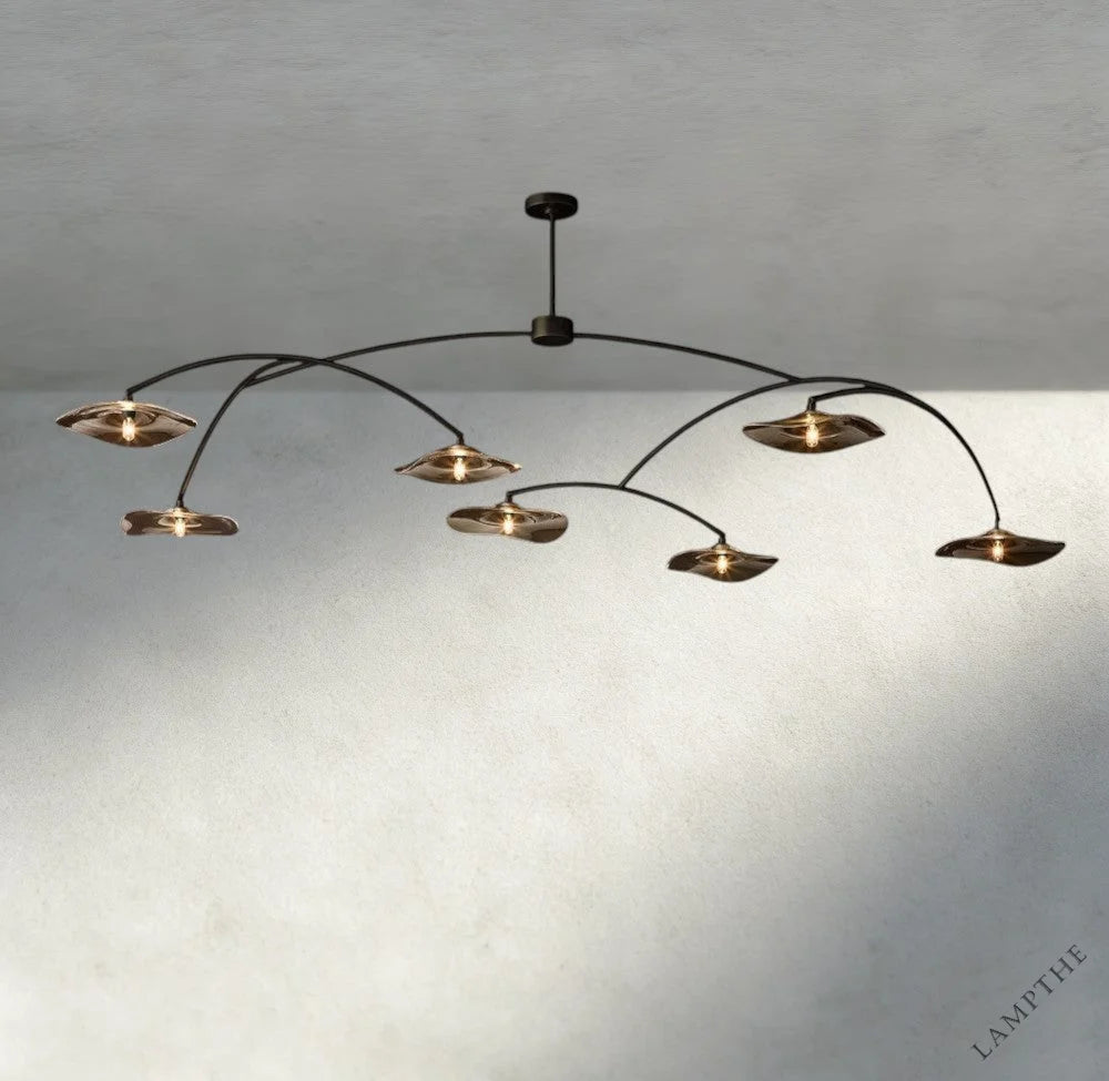 Lily Smoke Glass Round Chandelier