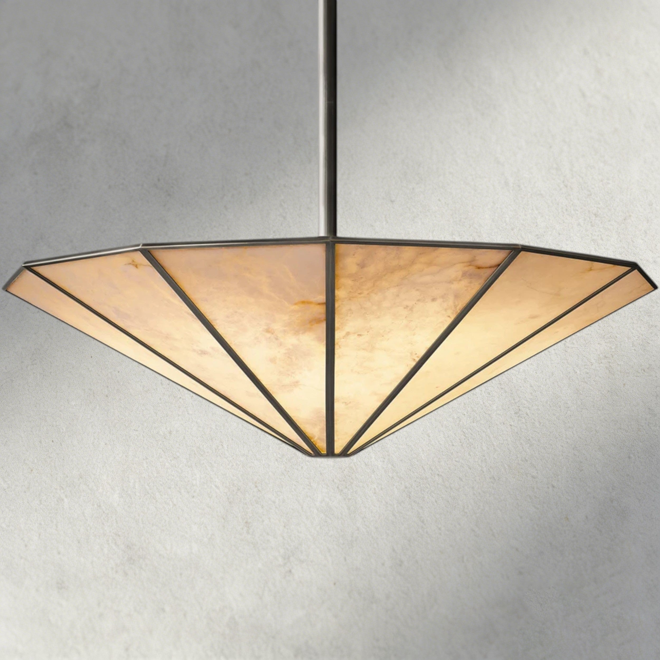 36" / Bronze Lucette Alabaster Round Chandelier