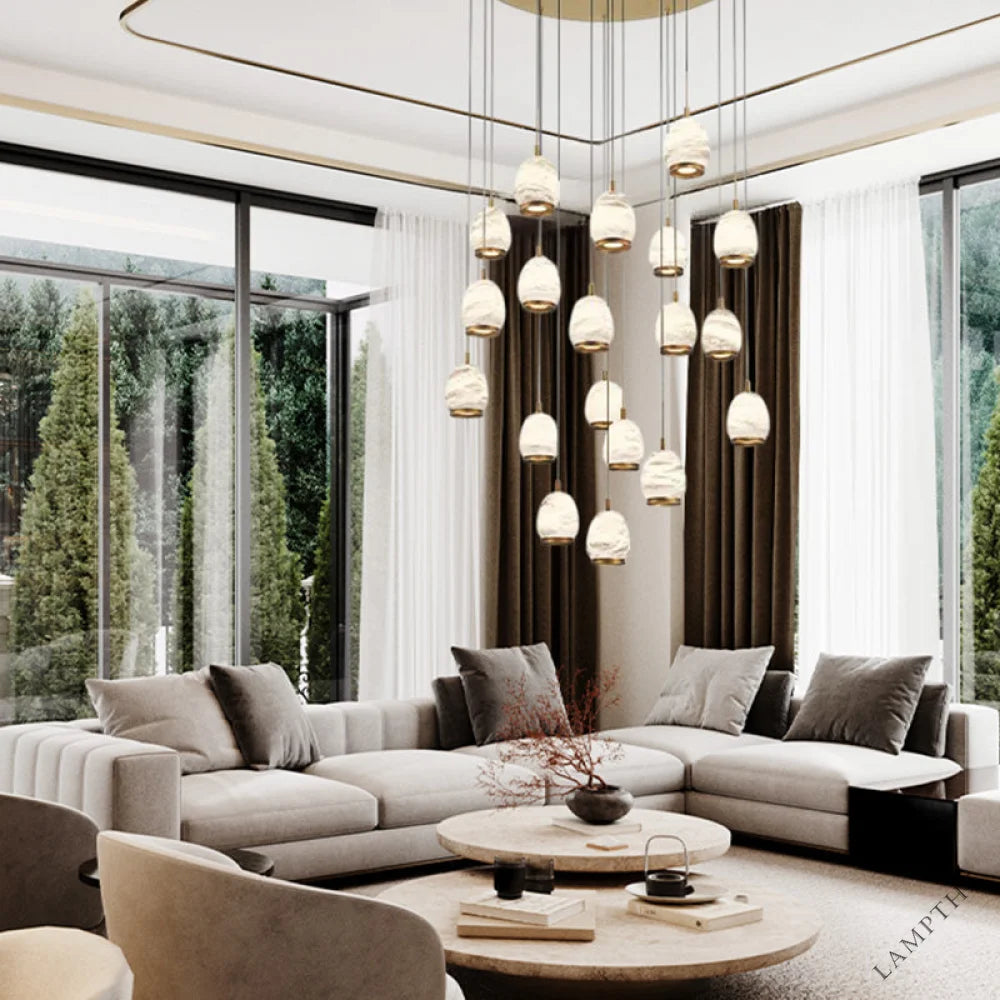 Lucidate Alabaster Round LED Chandelier