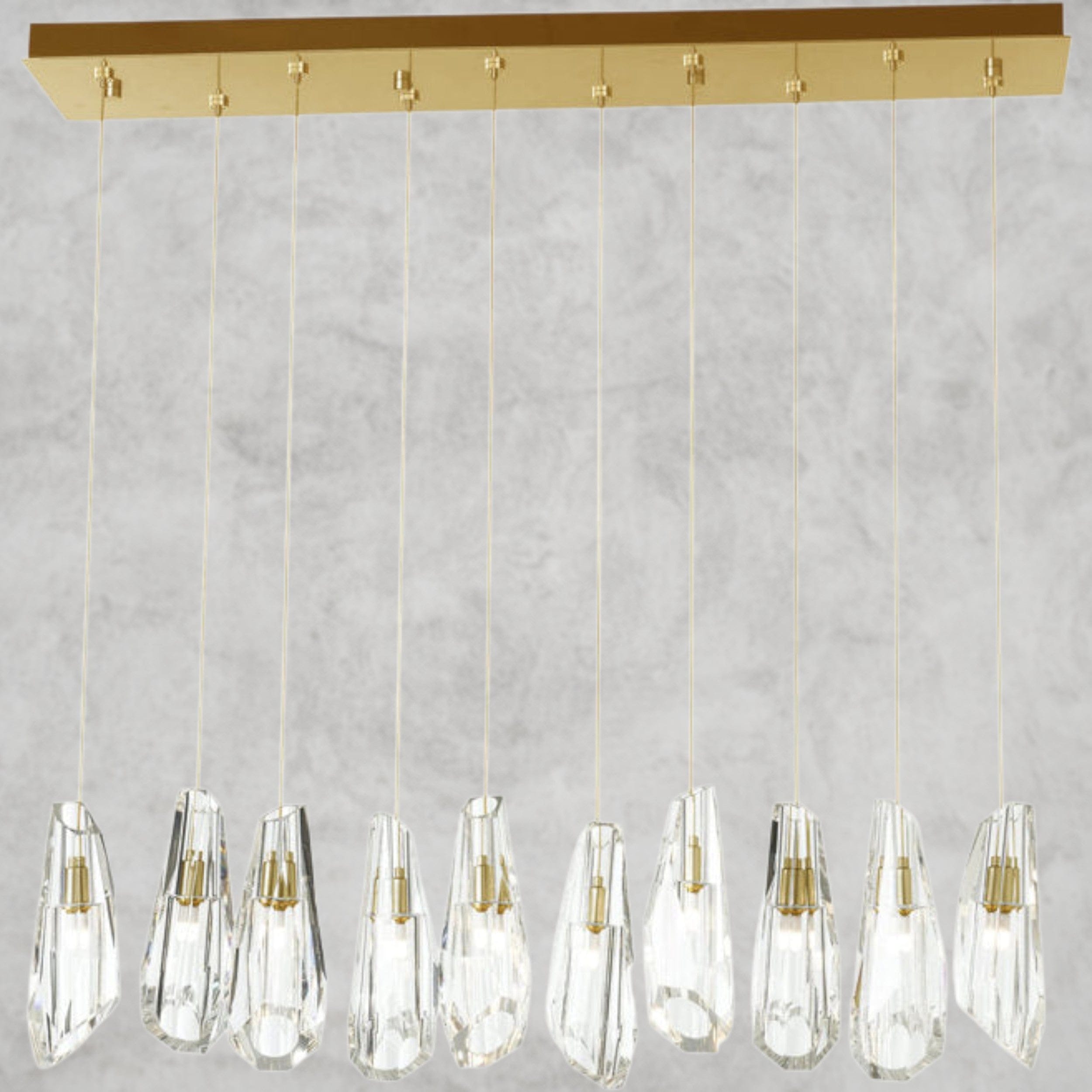 Brass Luma 10 - Light Crystal Pendant