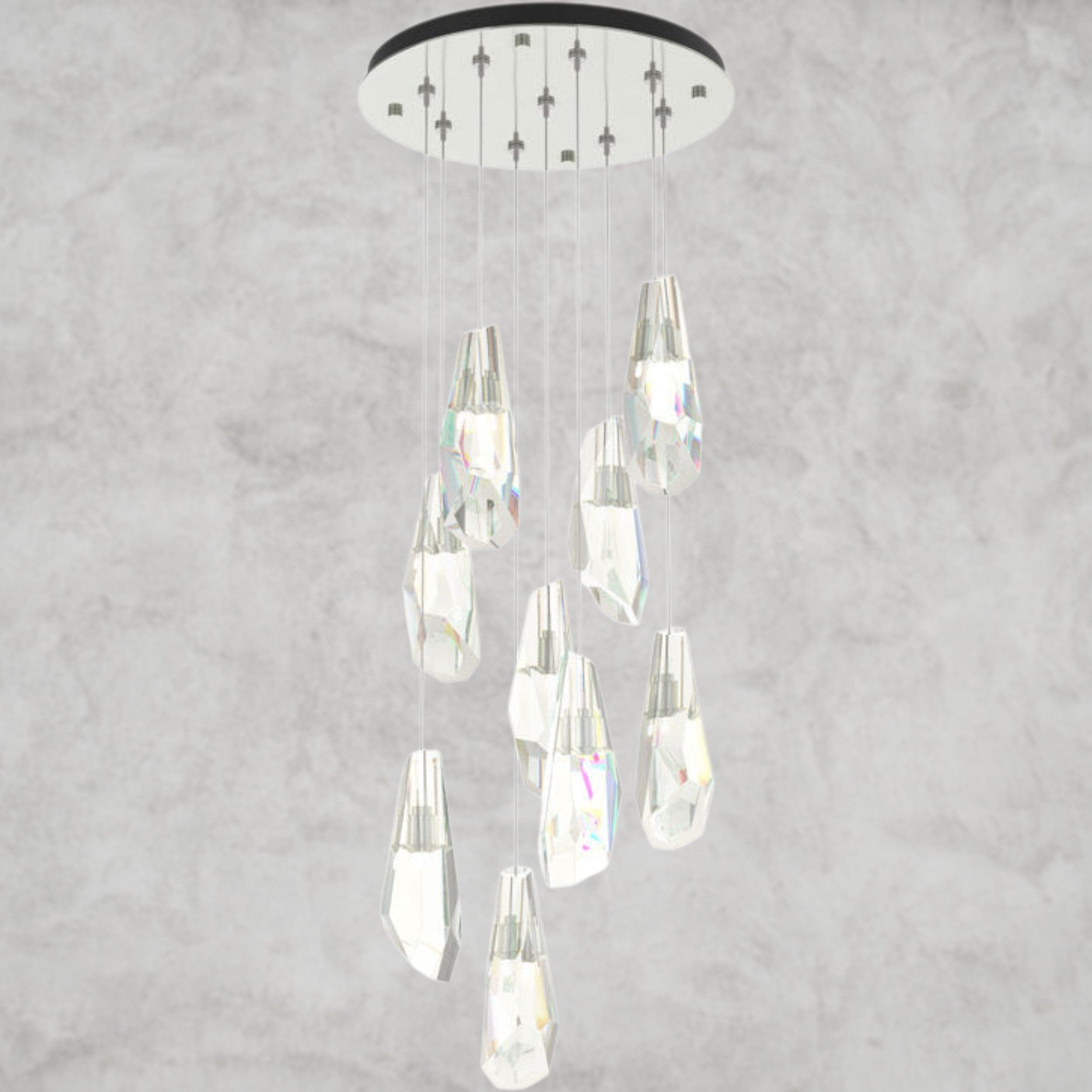 9 Light / Niclel Luma Round Chandelier