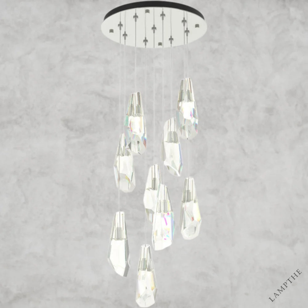 9 Light / Niclel Luma Round Chandelier