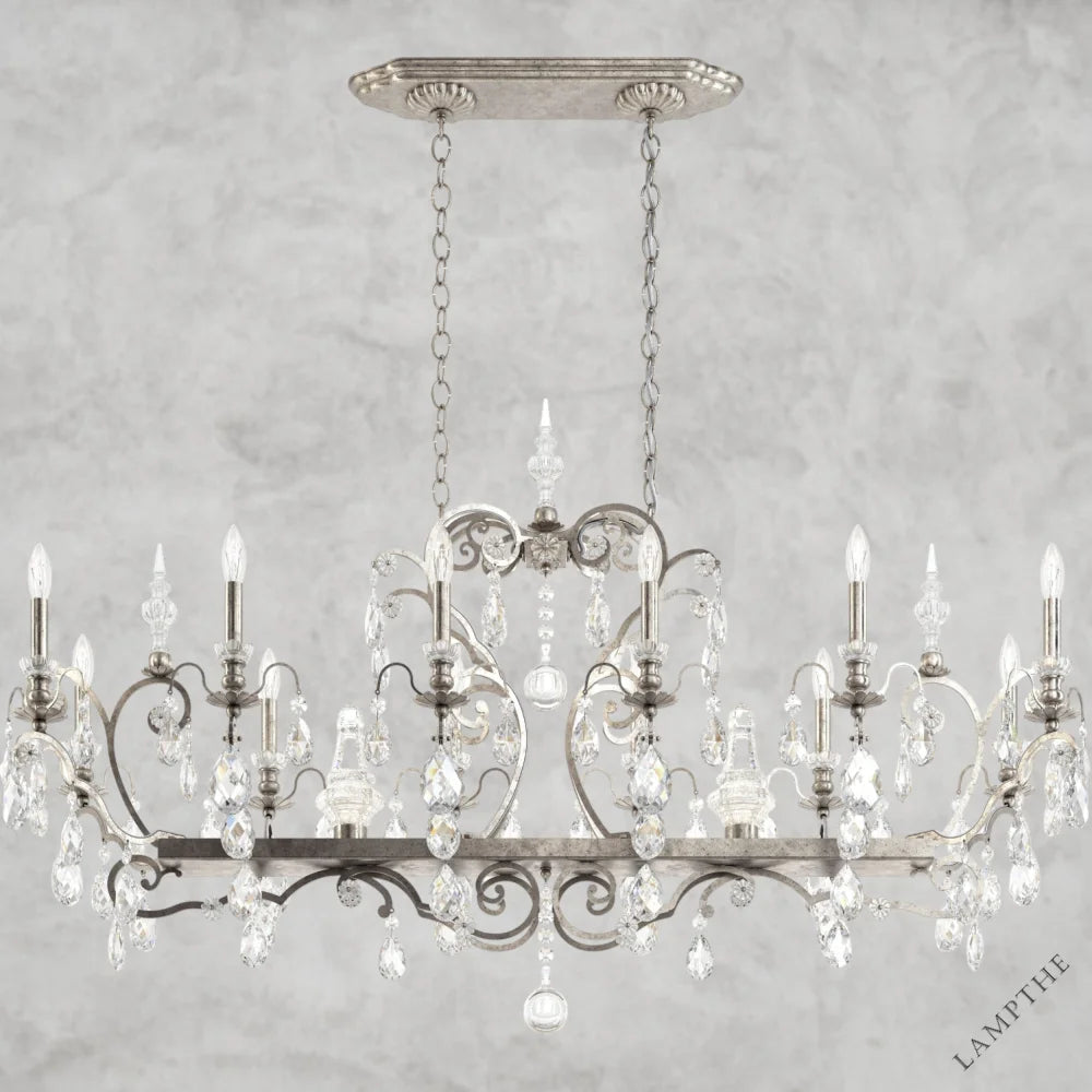 Antique Silver / Clear Heritage Crystal Lustre en cristal Renaissance 56"