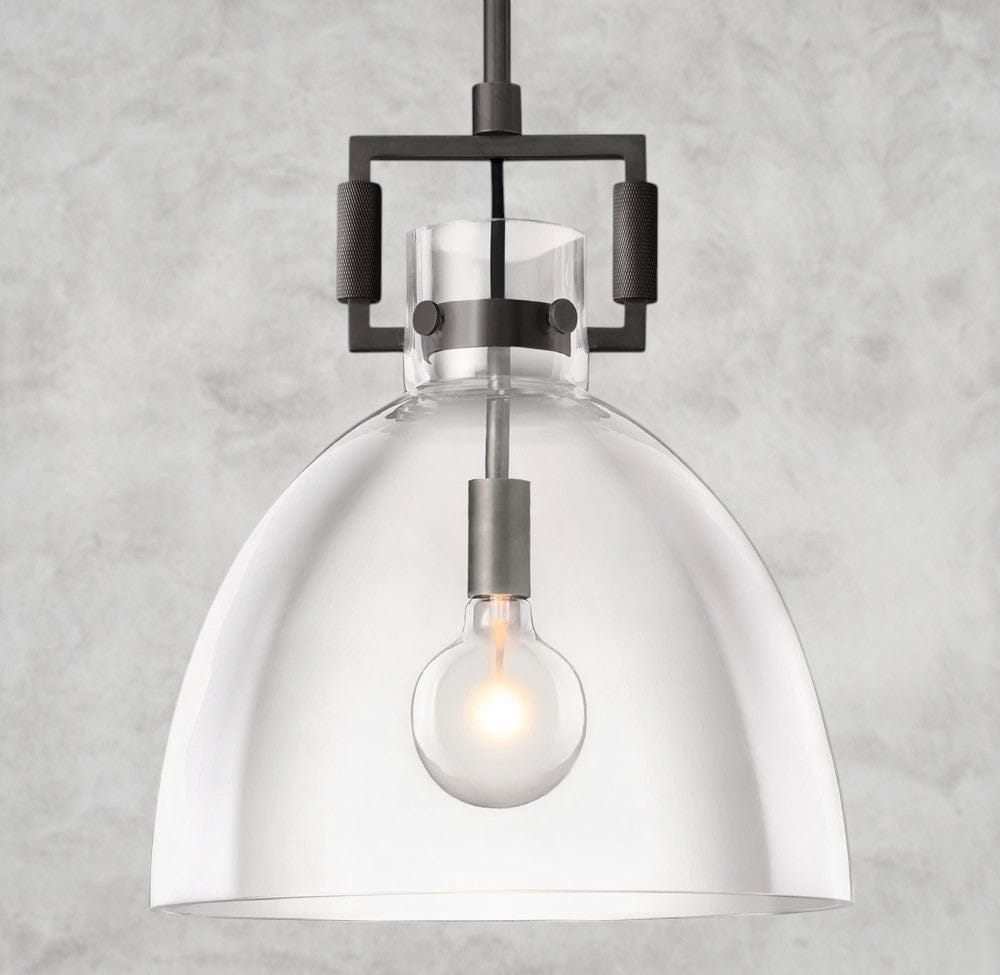 10" / Bronze Machinist Glass Cloche Pendant 10", 14", 18"