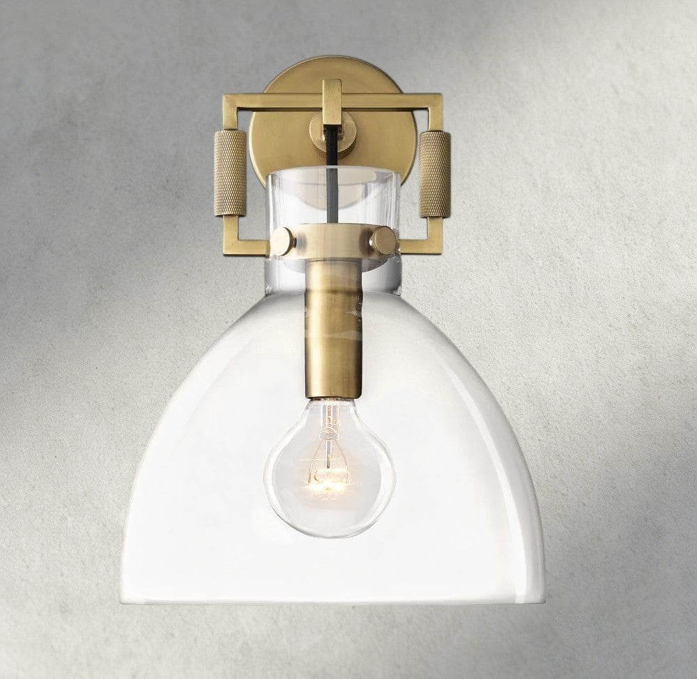 MACHINIST GLASS CLOCHE SCONCE 8", 10"