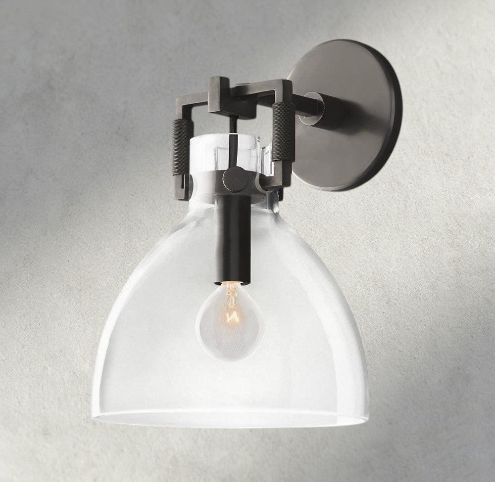 8" / Bronze MACHINIST GLASS CLOCHE SCONCE 8", 10"