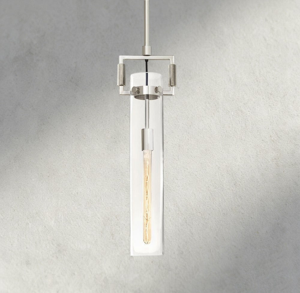 12" / Nickle Machinist Glass Cylinder Pendant 12", 22"
