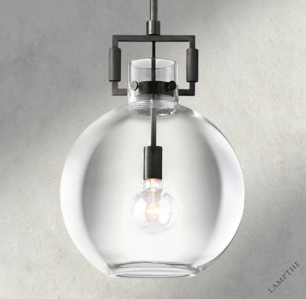 10" / Bronze MACHINIST GLASS GLOBE PENDANT 10", 14", 18"