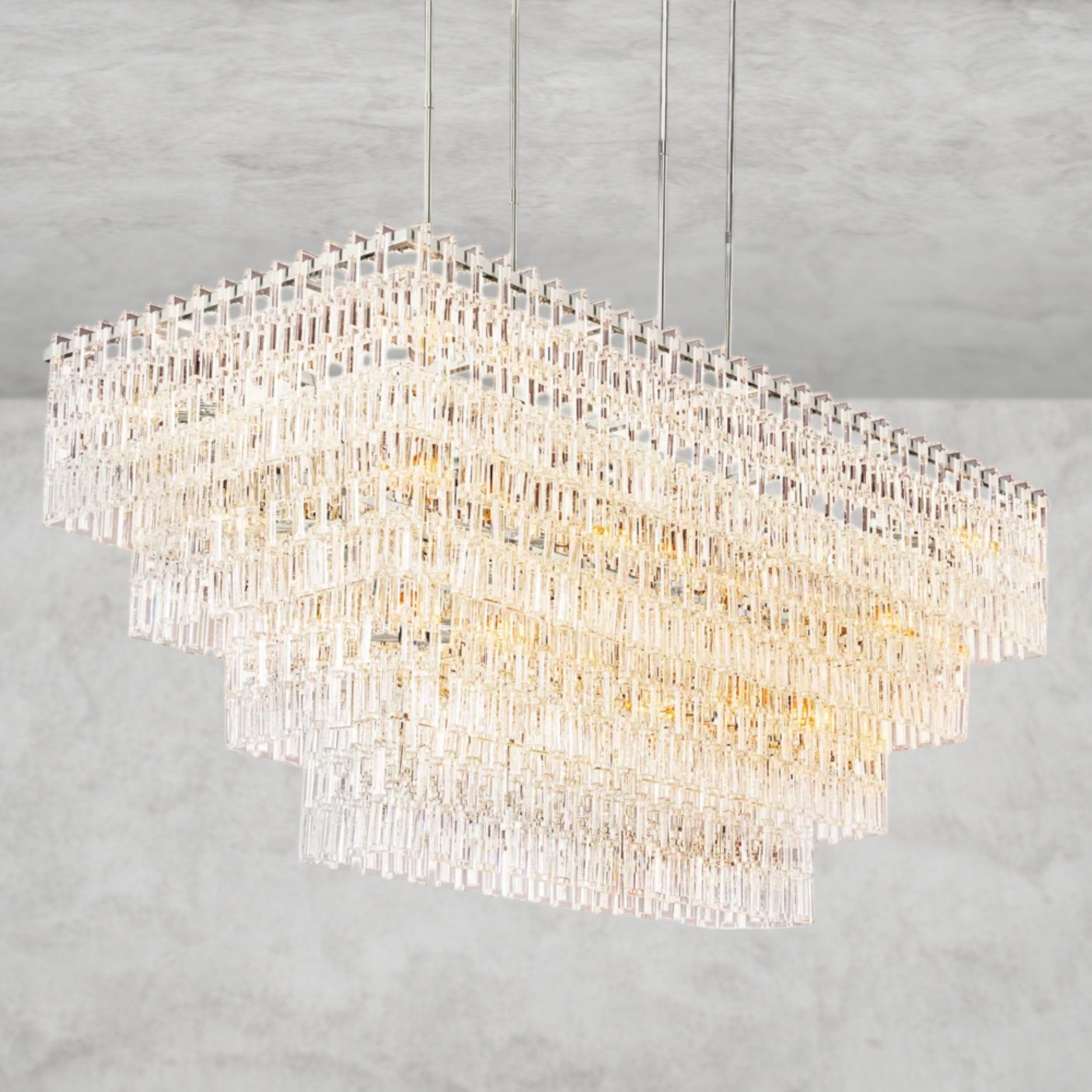 Marignan Tiered Rectangular Chandelier 60", 72"