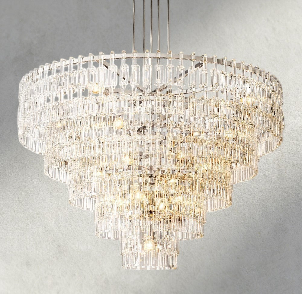 60" / Nickle Marignan Tiered Round Chandelier 36", 48", 60"