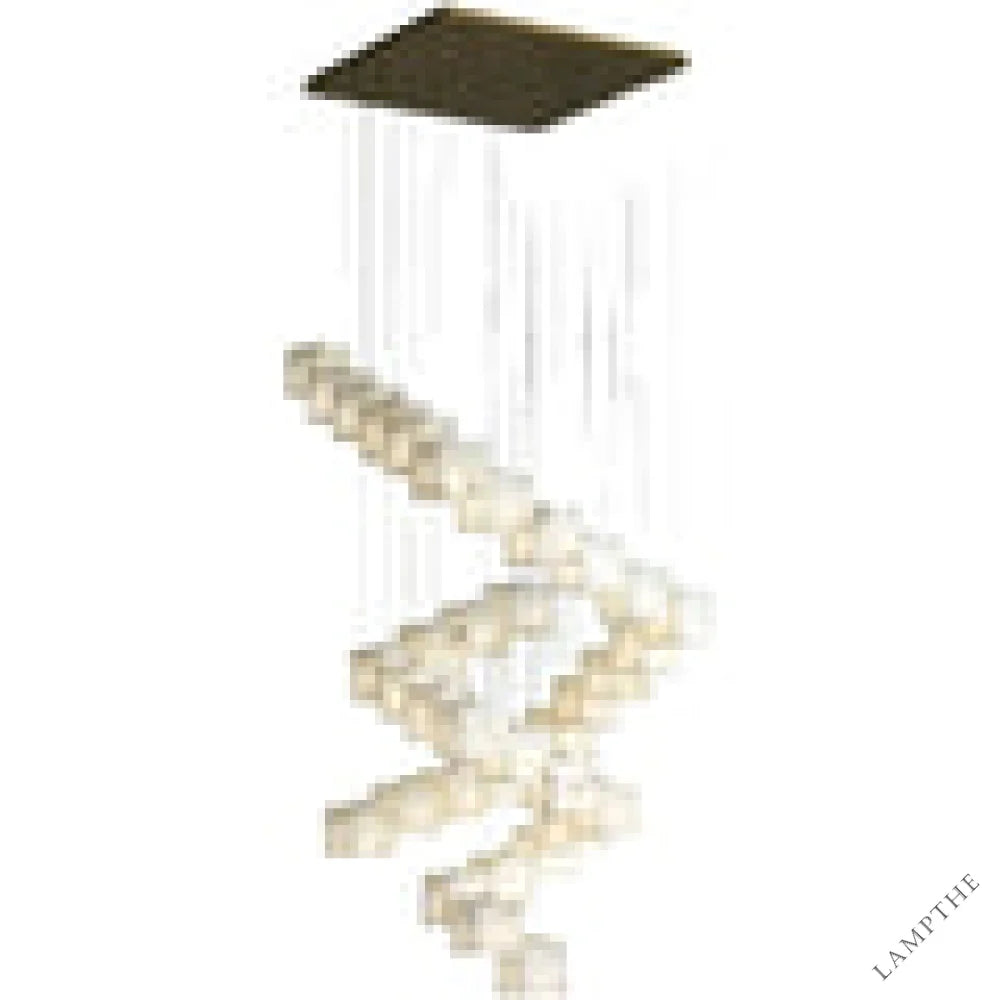 Modern Luxury Alabaster Cubic Round Pendant For Dining Table, Staircase