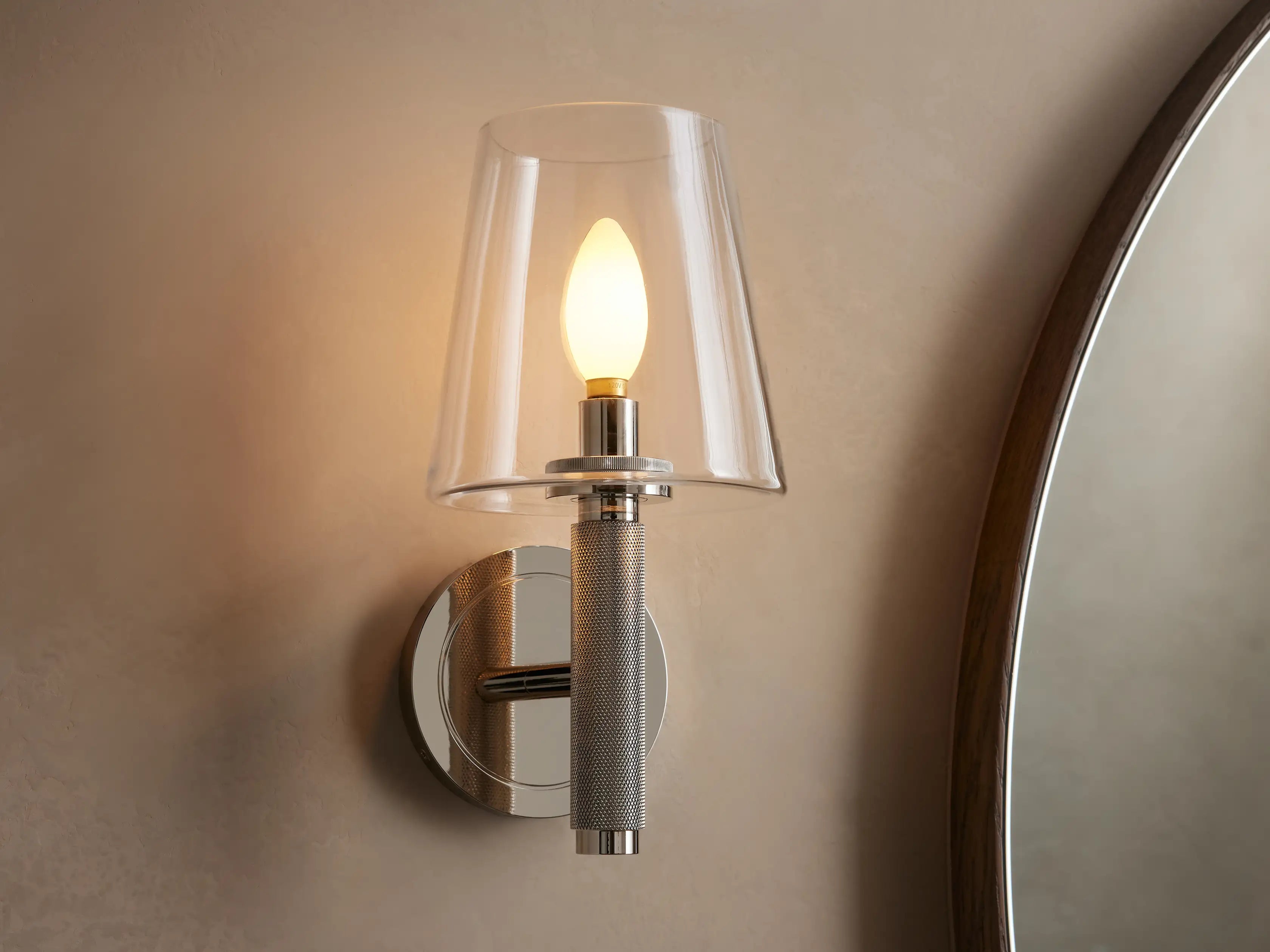 Nickle / Clear Monroe Sconce