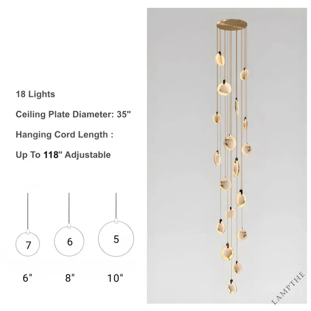 Moonshade Natural Marble Pendant Light Fixture