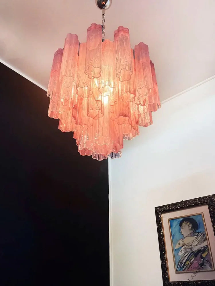 Murano Chandelier – 36 tubes – Alabaster Pink