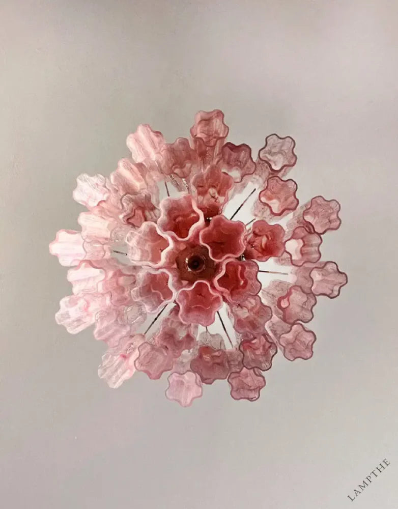 Murano Chandelier – 36 tubes – Alabaster Pink
