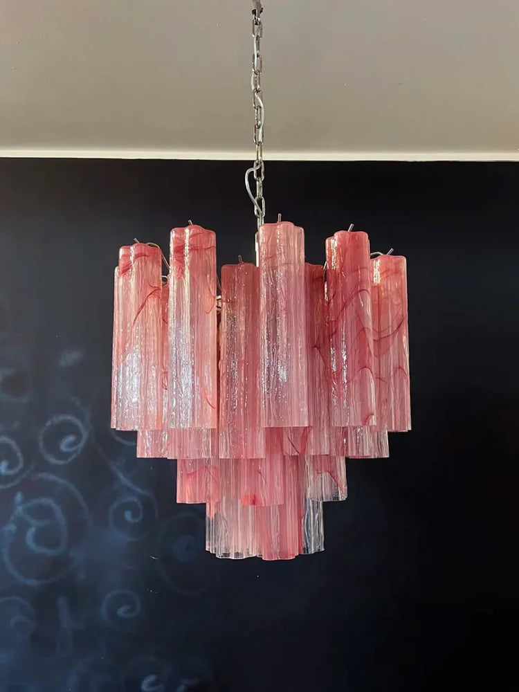 Murano Chandelier – 36 tubes – Alabaster Pink