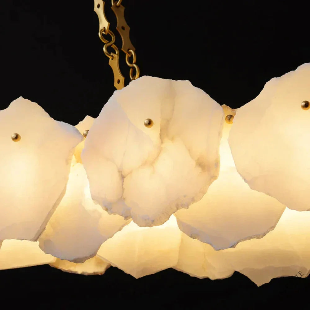 Noah Alabaster Modern Snowflake Linear Chandelier with Chain chandelier Kevinstudiolives